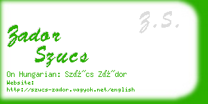 zador szucs business card